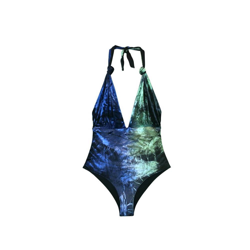 NEW CHARMOSA women's camille reversible velvet one piece swimsuit in ubatuba and